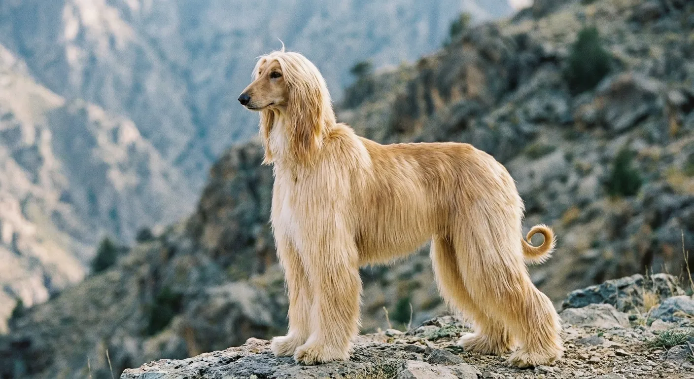 Afghan Hound, an illustrated specimen plate