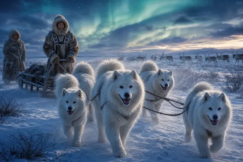 Samoyed Aboriginal Dogs